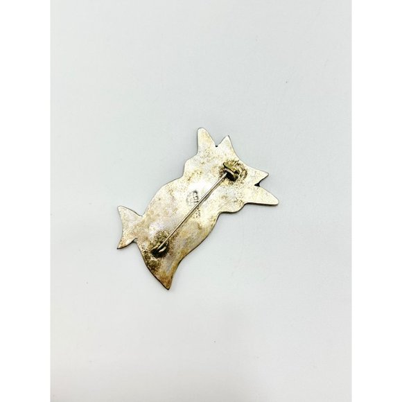Vintage Alpaca Silver Mexico Owl Bird Pin Brooch with Abalone Shell Stone Inlay - Picture 8 of 10